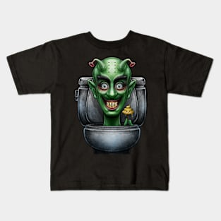 Horror toilet Monster #19 Kids T-Shirt